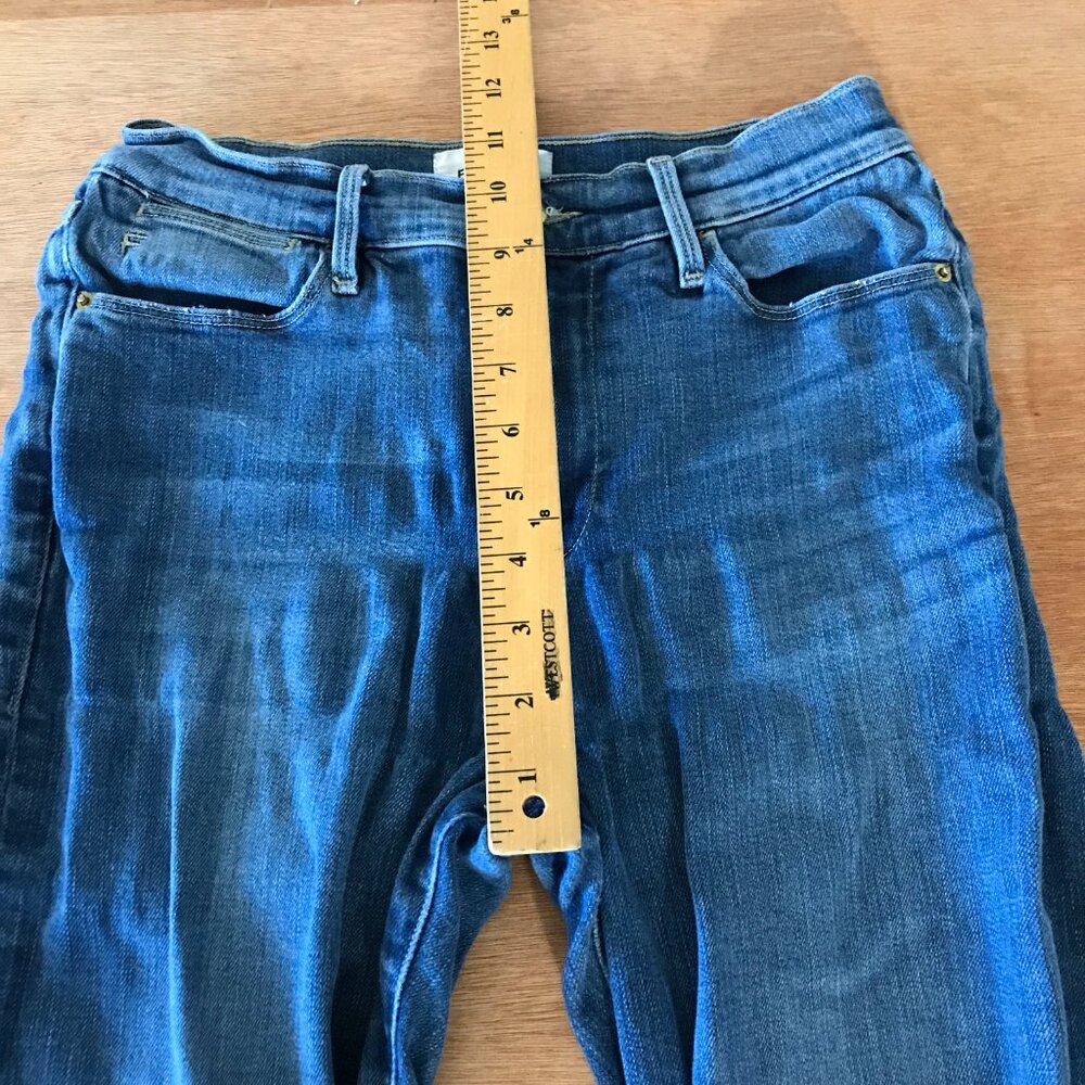 Frame Le High Flare Jeans Women 27 Blue Mid Rise Distressed Medium Wash Stretch - Picture 9 of 15